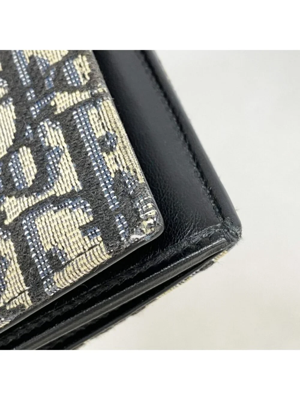 Dior Wallet Oblique Canvas Beige Black Silver
